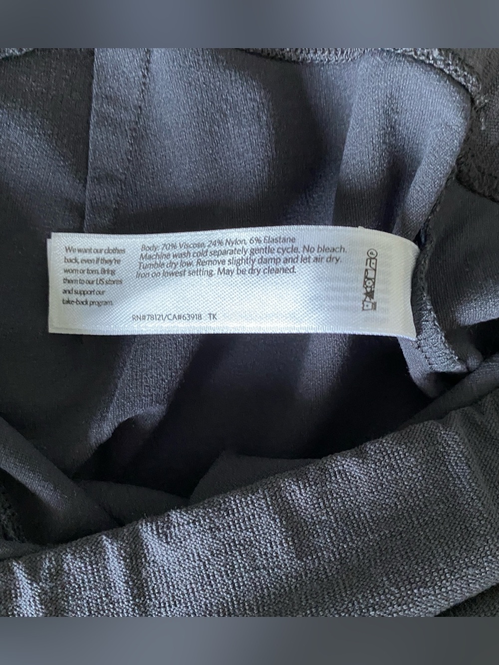 Eileen Fisher Pull-On Straight Leg Pants Dark Gray XS - Picture 6 of 9